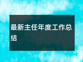 最新主任年度工作總結(jié)