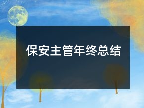 保安主管年終總結(jié)