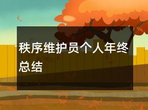 秩序維護(hù)員個人年終總結(jié)