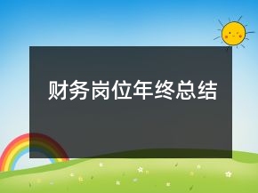 財務崗位年終總結