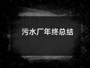 污水廠年終總結(jié)