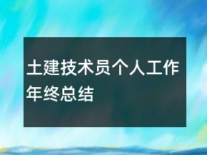 土建技術(shù)員個人工作年終總結(jié)