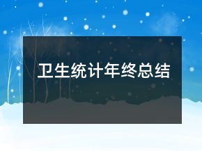 衛(wèi)生統(tǒng)計年終總結