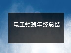 電工領(lǐng)班年終總結(jié)
