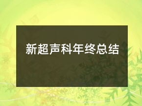 新超聲科年終總結(jié)
