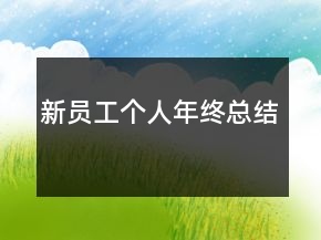 新員工個人年終總結(jié)