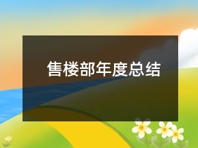 售樓部年度總結(jié)