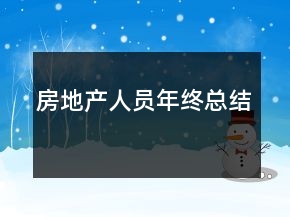 房地產(chǎn)人員年終總結(jié)