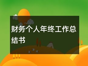 財務(wù)個人年終工作總結(jié)書