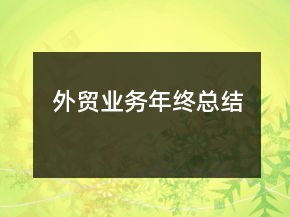 外貿(mào)業(yè)務(wù)年終總結(jié)