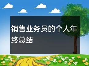 銷售業(yè)務員的個人年終總結