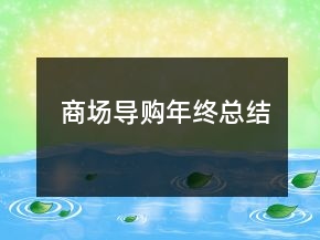 商場導(dǎo)購年終總結(jié)