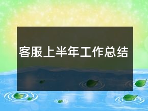 客服上半年工作總結(jié)