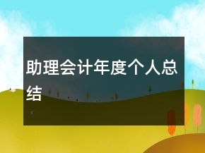助理會(huì)計(jì)年度個(gè)人總結(jié)