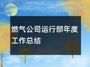 燃?xì)夤具\行部年度工作總結(jié)