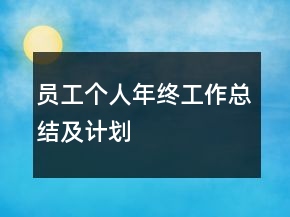 員工個人年終工作總結及計劃