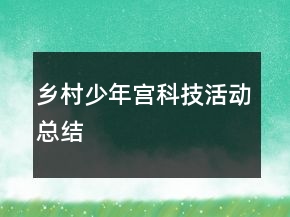 鄉(xiāng)村少年宮科技活動(dòng)總結(jié)