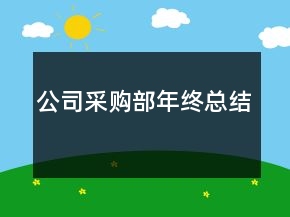 公司采購部年終總結(jié)