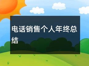電話(huà)銷(xiāo)售個(gè)人年終總結(jié)