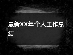 最新XX年個人工作總結(jié)