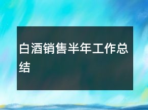 白酒銷售半年工作總結(jié)