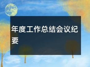 年度工作總結(jié)會議紀(jì)要