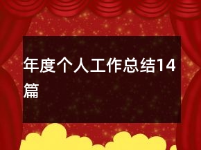 年度個人工作總結(jié)14篇