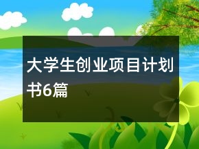大學(xué)生創(chuàng)業(yè)項目計劃書6篇