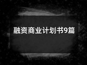 融資商業(yè)計(jì)劃書9篇