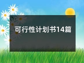 可行性計劃書14篇