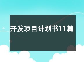 開發(fā)項目計劃書11篇