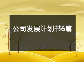 公司發(fā)展計劃書6篇