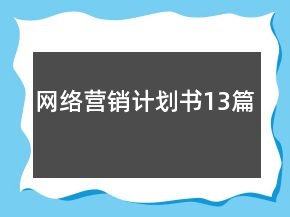網(wǎng)絡(luò)營(yíng)銷計(jì)劃書13篇