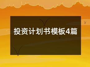 投資計劃書模板4篇