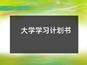 大學(xué)學(xué)習(xí)計(jì)劃書