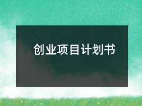 創(chuàng)業(yè)項(xiàng)目計(jì)劃書