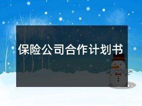保險(xiǎn)公司合作計(jì)劃書