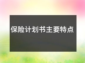 保險計劃書主要特點(diǎn)