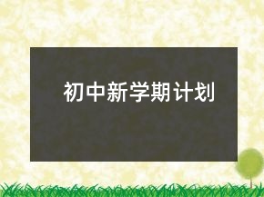 初中新學(xué)期計(jì)劃