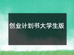創(chuàng)業(yè)計劃書大學(xué)生版