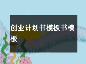 創(chuàng)業(yè)計劃書模板書模板