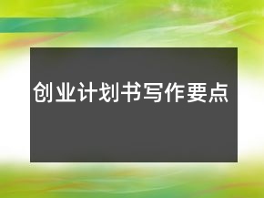 創(chuàng)業(yè)計(jì)劃書(shū)寫(xiě)作要點(diǎn)