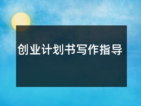 創(chuàng)業(yè)計(jì)劃書寫作指導(dǎo)