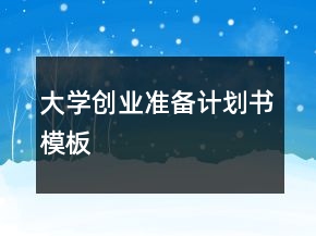 大學(xué)創(chuàng)業(yè)準(zhǔn)備計(jì)劃書模板
