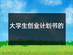 大學(xué)生創(chuàng)業(yè)計(jì)劃書(shū)的