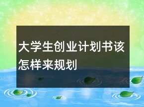 大學(xué)生創(chuàng)業(yè)計劃書該怎樣來規(guī)劃