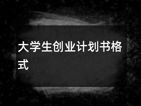 大學生創(chuàng)業(yè)計劃書格式