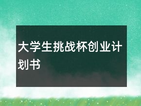 大學(xué)生挑戰(zhàn)杯創(chuàng)業(yè)計(jì)劃書