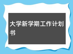 大學(xué)新學(xué)期工作計(jì)劃書