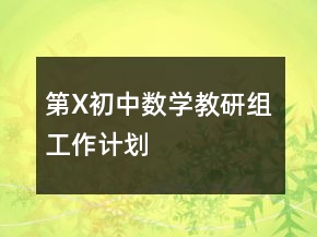 第X初中數(shù)學教研組工作計劃